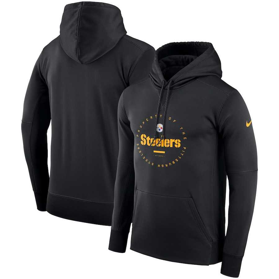 Men's Pittsburgh Steelers Nike Sideline Property Of Wordmark Logo Performance Pullover Hoodie Black,We sell and wholesale Men's Pittsburgh Steelers Nike Sideline Property Of Wordmark Logo Performance Pullover Hoodie Black on line form chian!
